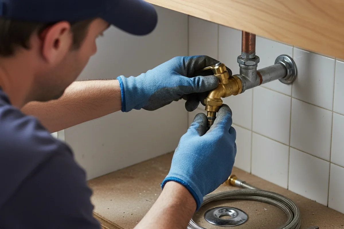 Shutoff valve and fitting work during Well Pump Repair in Arlington